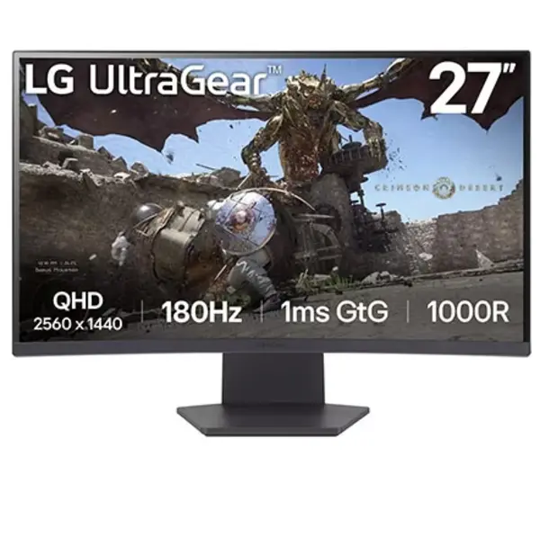 LG MONITOR Gaming UltraGear 27" QHD Curvo 27GS60QC-B HDMI/DisplayPort 180Hz